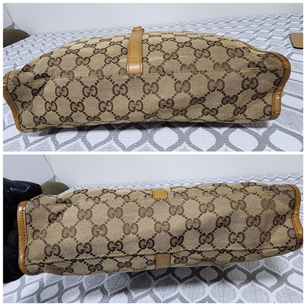 Gucci Vintage Piston Lock Jackie Shoulder Bag Brown/Beige - Picture 11 of 16